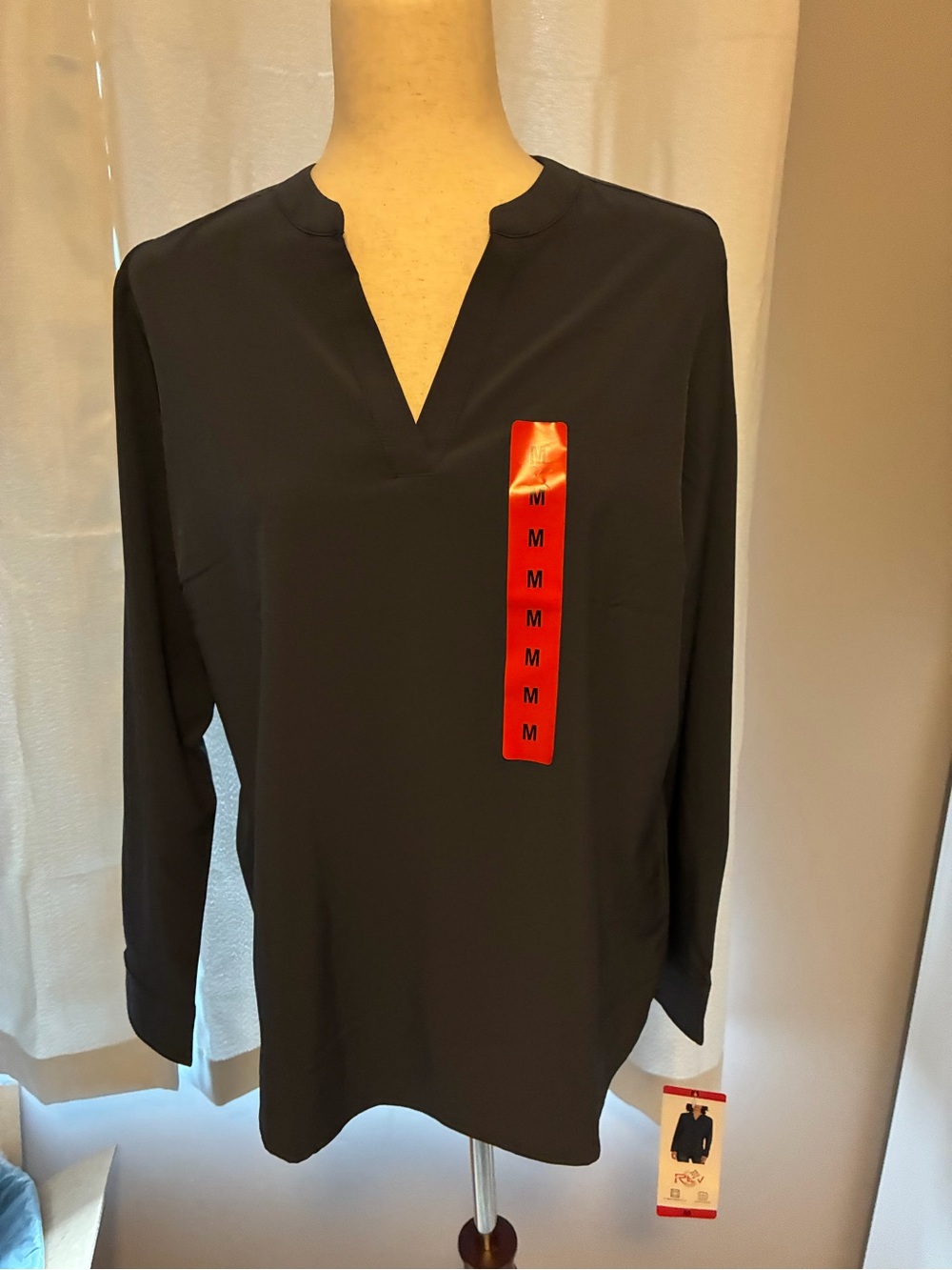 Black V-Neck Tunic Top